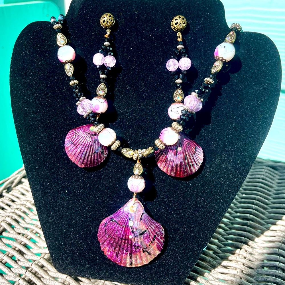 Violet Seashell Jewelry set